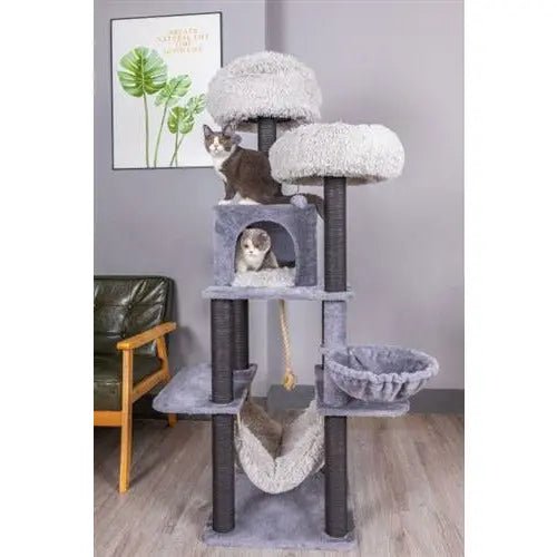 Catry Bradbury 7-Level Cat Tree with Scratching Posts, Hammock & Beds - Ideal for Multi-Cat Homes