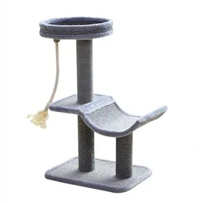 Catry, Cradle- Gray Cat Tree with Natural Sisal Scratching Posts and Teasing Rope Gray - PremiumPetsPlus