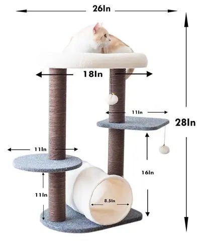 Catry, Lifted Multi-Activity Cat Tree with Tunnel - PremiumPetsPlus