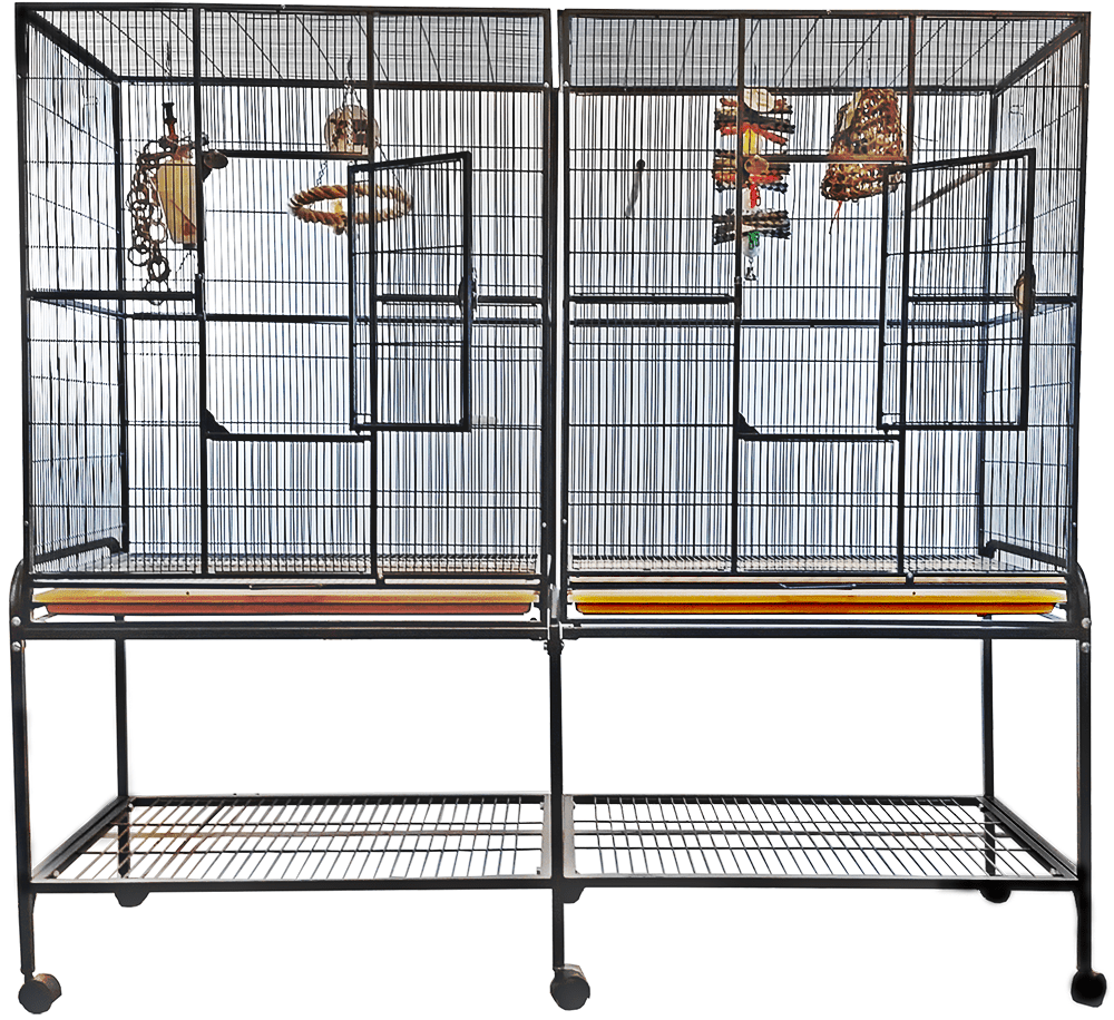 Double Flight Cage with Divider 64"x21"
