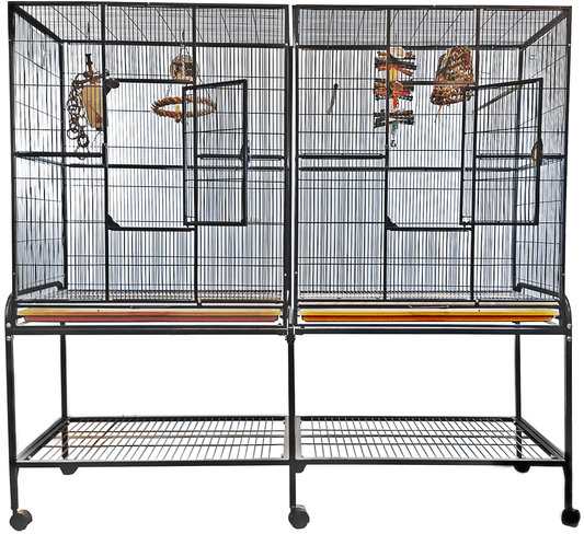 Double Flight Cage with Divider 64"x21"