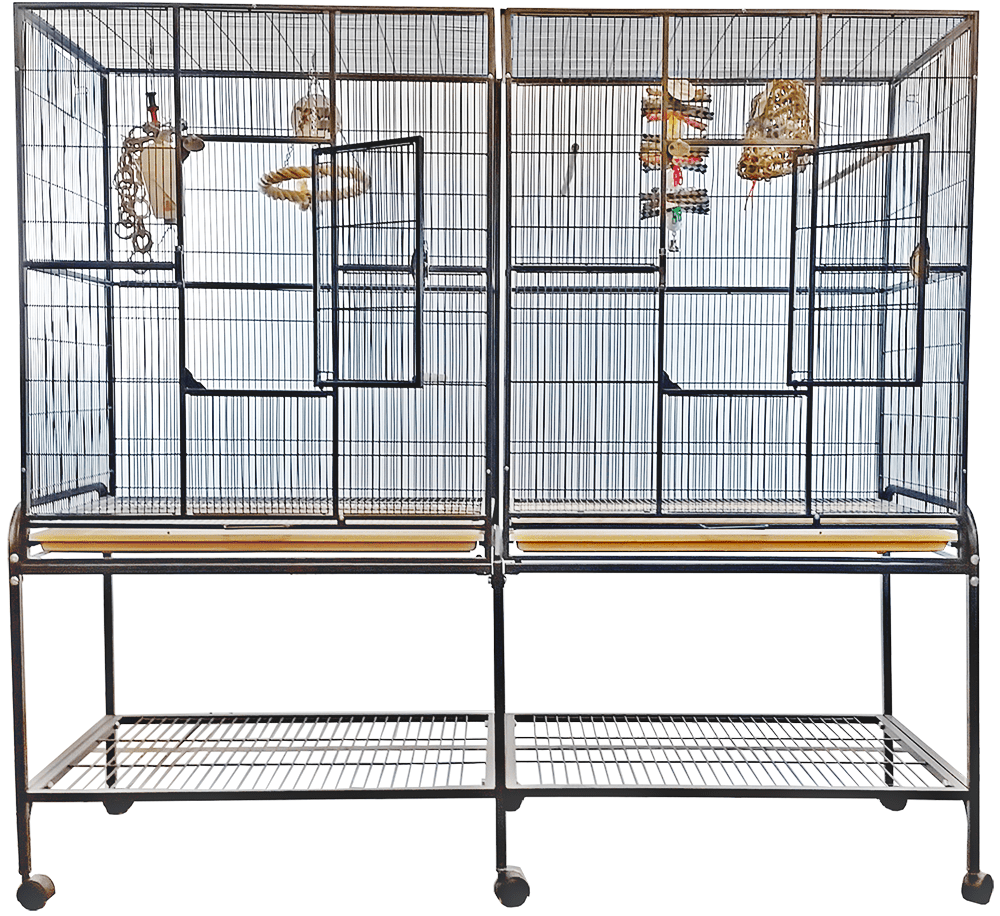 Double Flight Cage with Divider 64"x21"