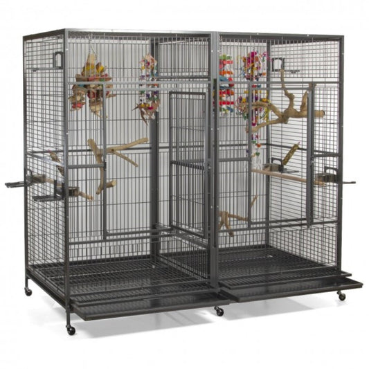 Double Macaw Cage with Divider  80"x40"