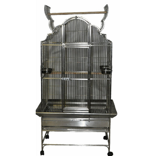 32"x23"x64" Elegant Top Bird Cage Stainless Steel - PremiumPetsPlus