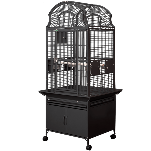 Fan Top Cage with Storage Cabinet 32"x23"x64"