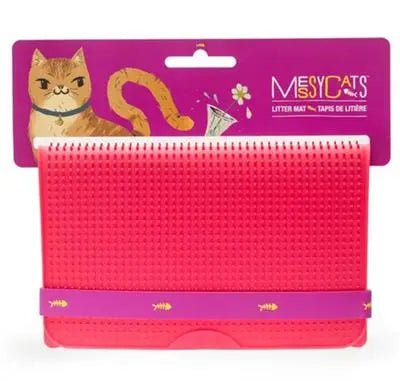 Messy Mutts Cat Litter Mat Red - PremiumPetsPlus