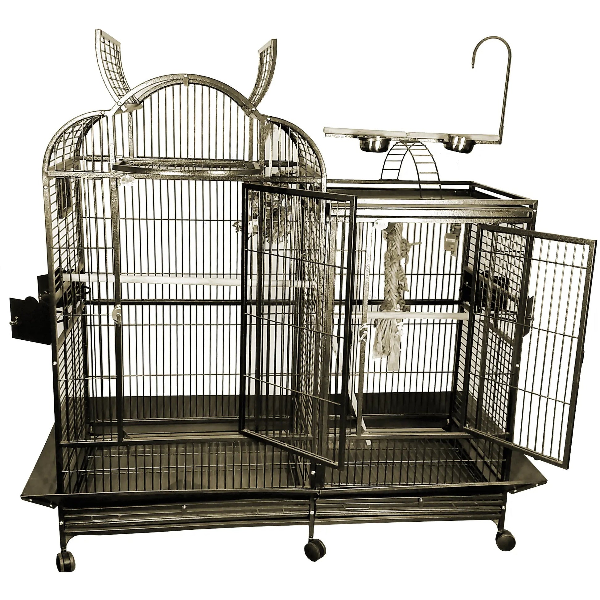 42"x26"x61'' Split Level House Cage with Divider Stainless Steel - PremiumPetsPlus