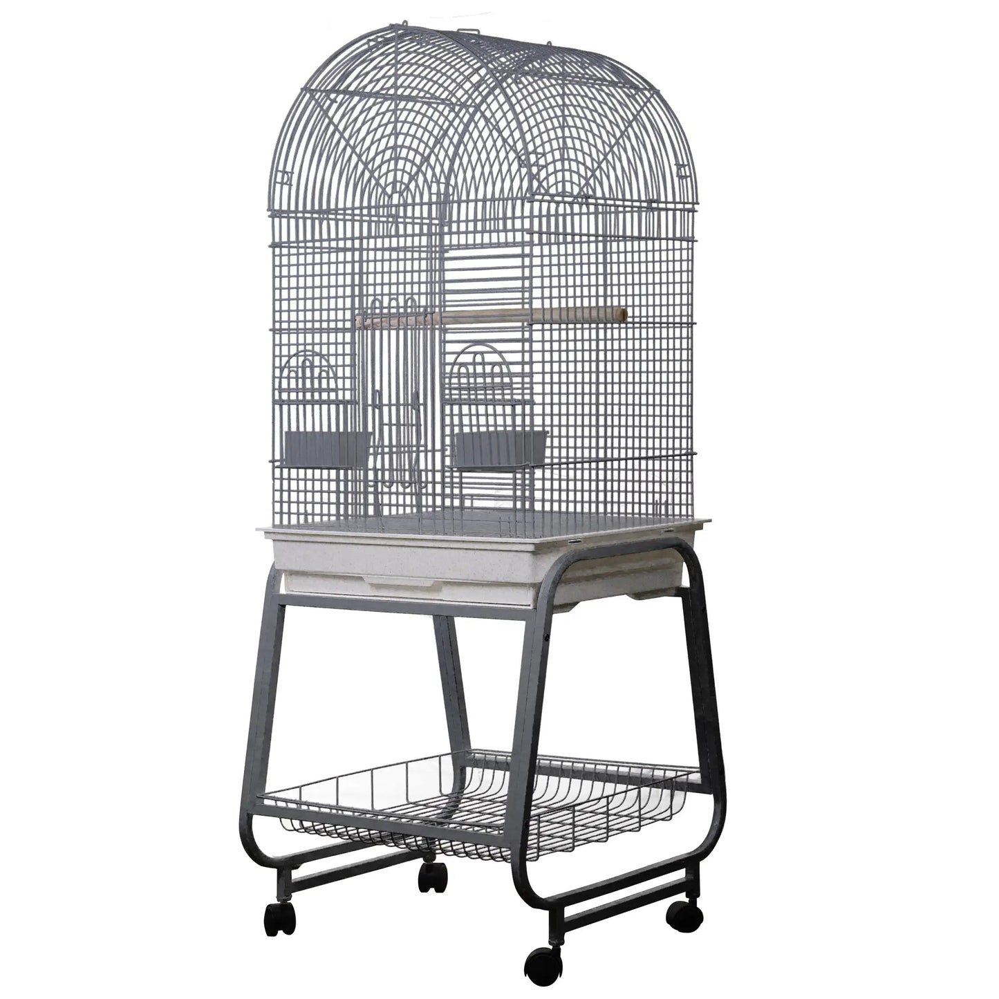 22"x17"x58" Opening Dome Top, Plastic Base, and Removable Metal Stand - PremiumPetsPlus