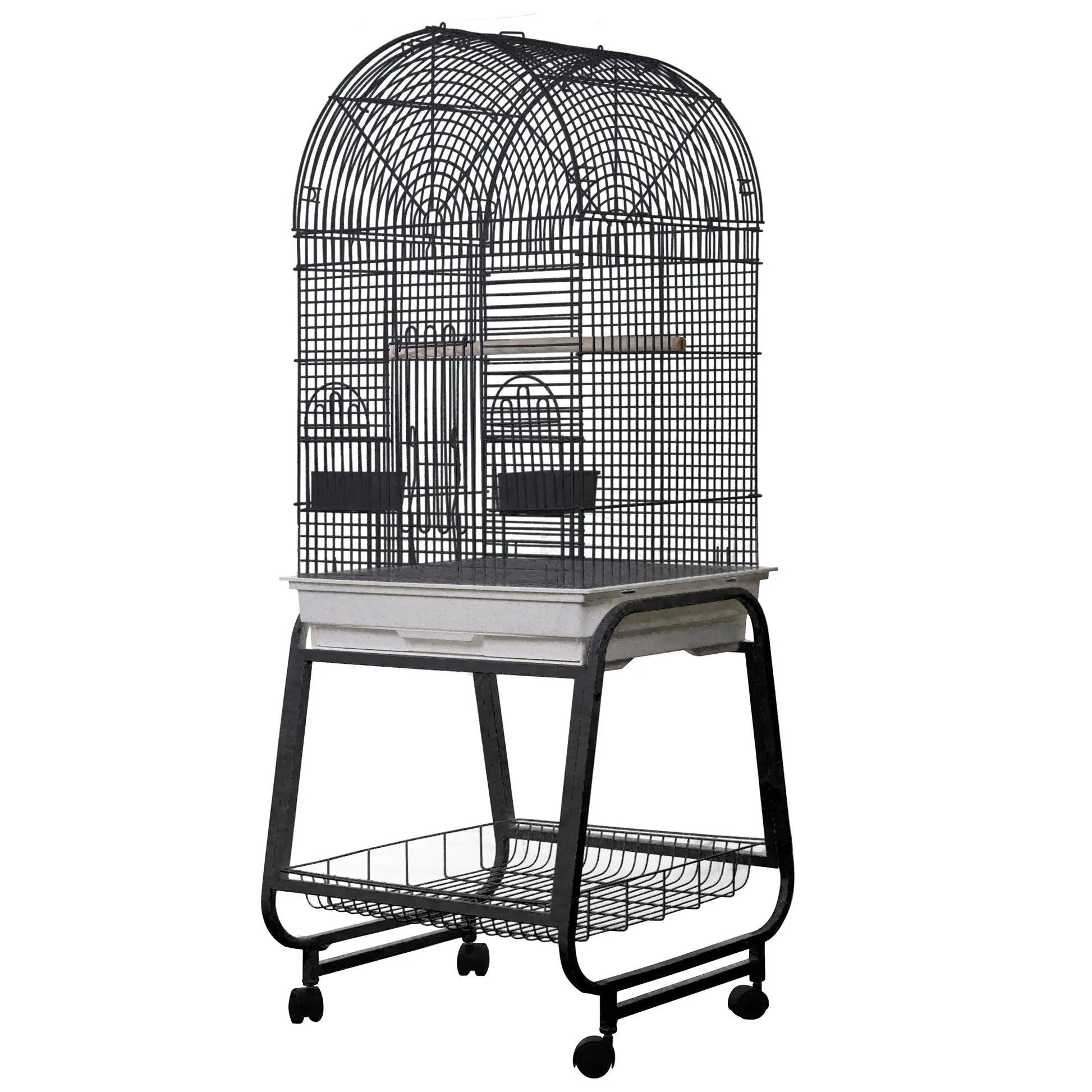 22"x17"x58" Opening Dome Top, Plastic Base, and Removable Metal Stand - PremiumPetsPlus