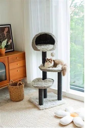 Petpals, Tundra 4 Level Iron Grey Cat Tree W/ Scratching Post & Perch - PremiumPetsPlus