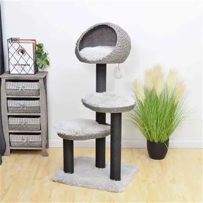 Petpals, Tundra 4 Level Iron Grey Cat Tree W/ Scratching Post & Perch - PremiumPetsPlus