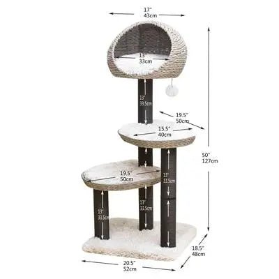 Petpals, Tundra 4 Level Iron Grey Cat Tree W/ Scratching Post & Perch - PremiumPetsPlus
