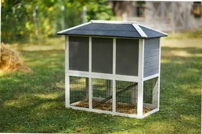 Prevue Pet Products Rabbit Hutch Duplex Grey - PremiumPetsPlus
