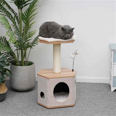 Cat Tree Natural All in 1 Kitten Condo live view