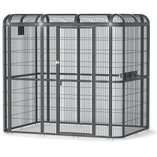 WI8662 Stainless Steel Walk-in Aviary 86" x 62" x79" - PremiumPetsPlus